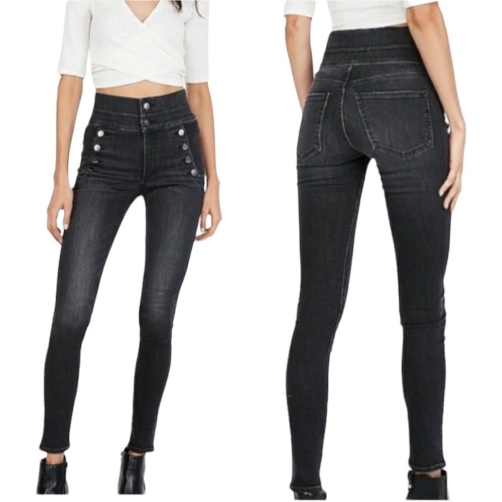 Express Super High Rise Stretch Denim Leggings